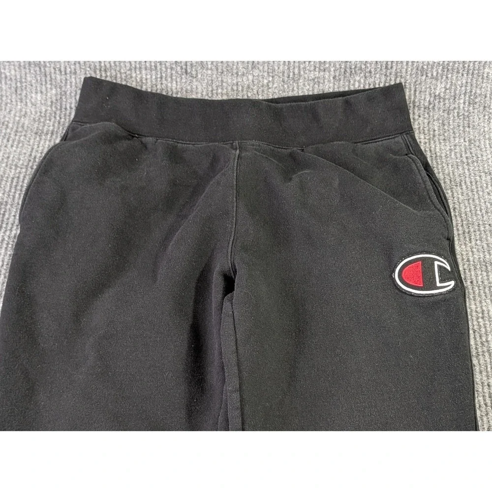 Champion Jogger Sweatpants Mens L Black Fleece Lined Drawstring Pockets‎ Active